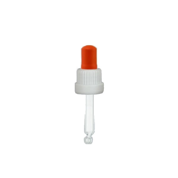 54 mm Glas-Pipette DIN 18 weiß/rot ST