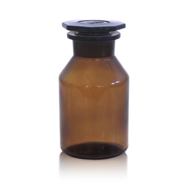 Steilbrustflasche 500 ml mit Glasstopfen - Weithals braun