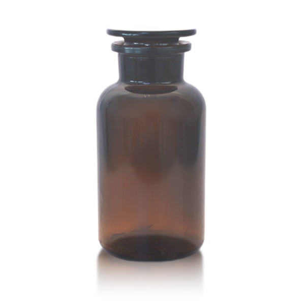 Apothekerflasche 500 ml mit Glasstopfen - Weithals braun