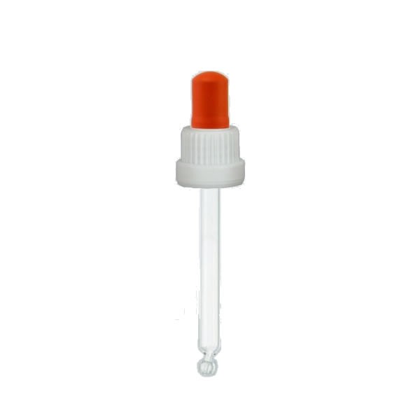 85 mm Glas-Pipette DIN 18 weiß/rot OV