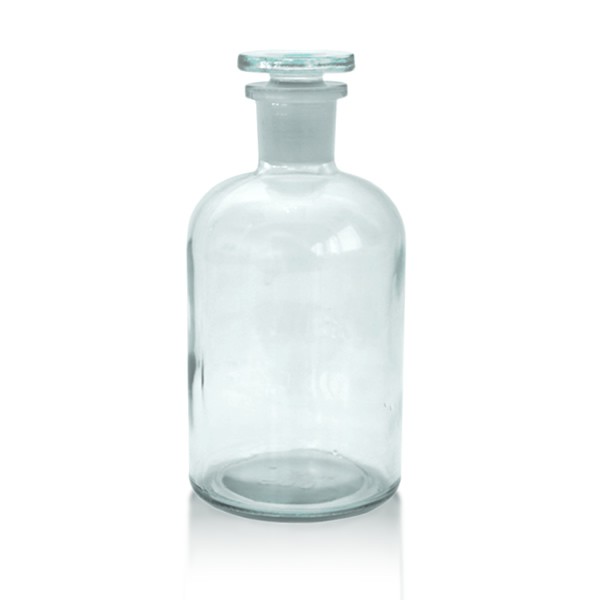Apothekerflasche 500 ml mit Glasstopfen - Enghals klar