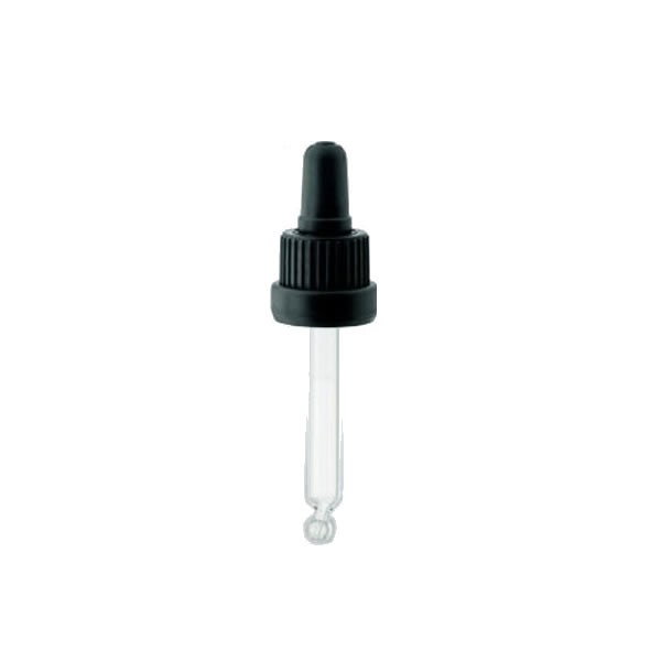 63 mm Glas-Pipette DIN 18 schwarz/schwarz OV