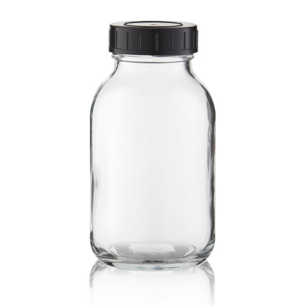 Weithalsflasche klarglas + Deckel 500ml