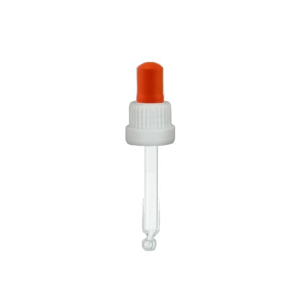 66 mm Glas-Pipette DIN 18 weiß/rot ST