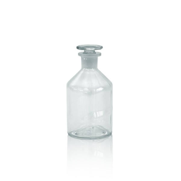 Steilbrustflasche 50ml mit Glasstopfen - Enghals klar