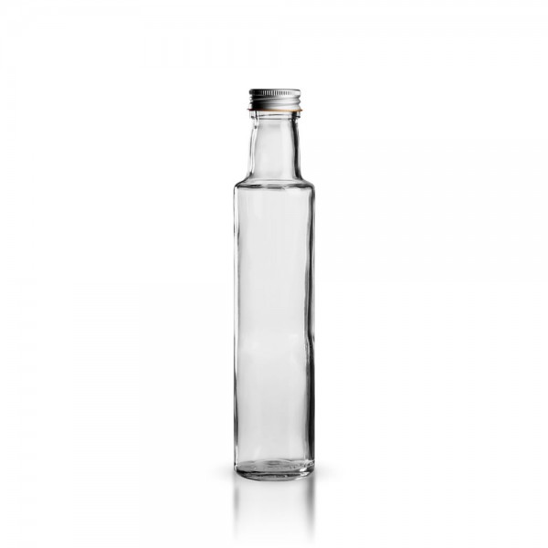 Glasflasche / Ölflasche rund 250ml klar