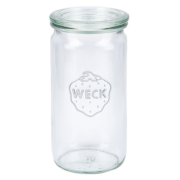 Weckglas - Zylinderglas Unterteil 340ml + Deckel