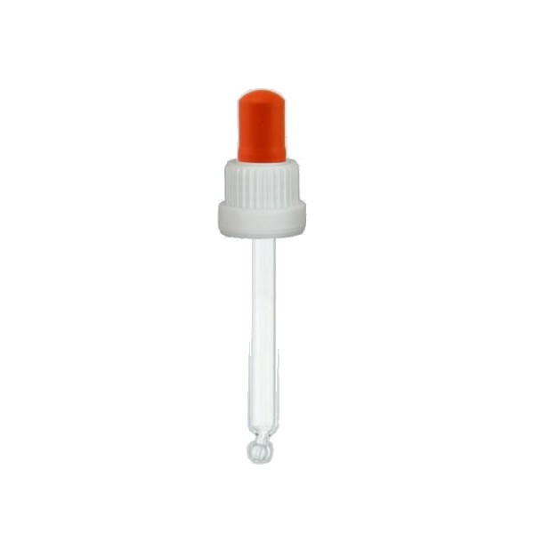 78 mm Glas-Pipette DIN 18 weiß/rot ST