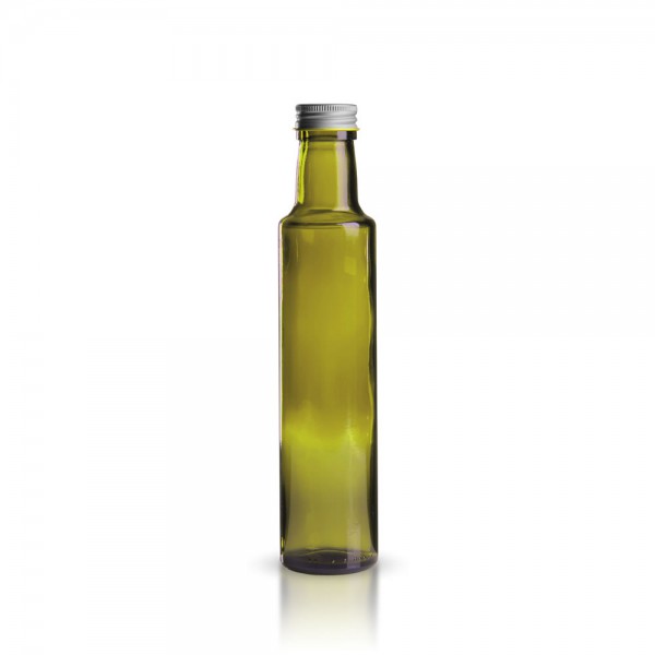 Glasflasche / Ölflasche rund 250ml grün