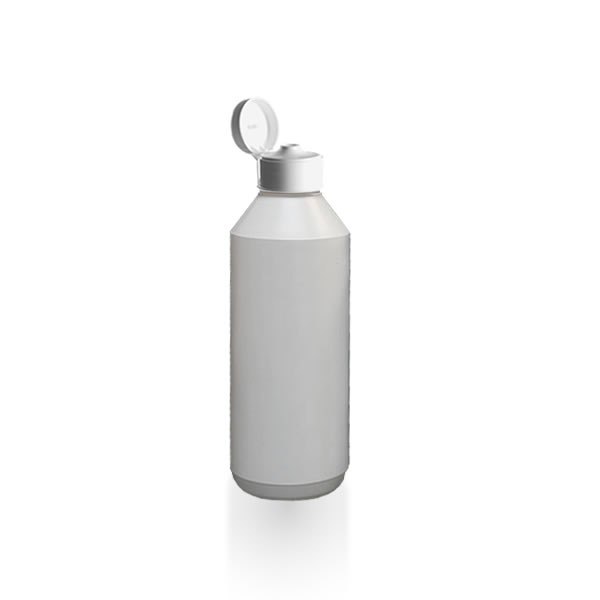 Lotionflasche rund 500ml mit Klapp-Tropfverschluss