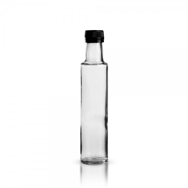 Glasflasche / Ölflasche rund 250ml klar