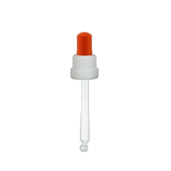 78 mm Glas-Pipette DIN 18 weiß/rot OV