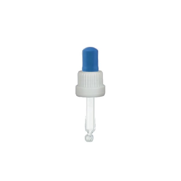 44 mm Glas-Pipette DIN 18 weiß / blau ST