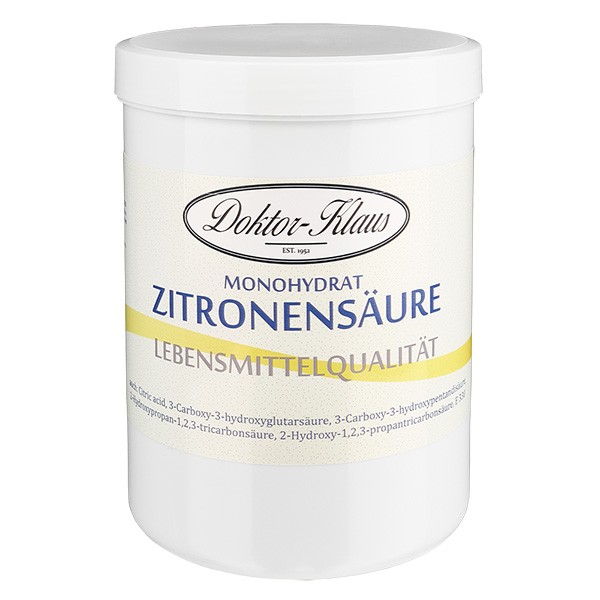 Doktor-Klaus Zitronensäure, 1000gr, in Dose ,Lebensmittelqualität