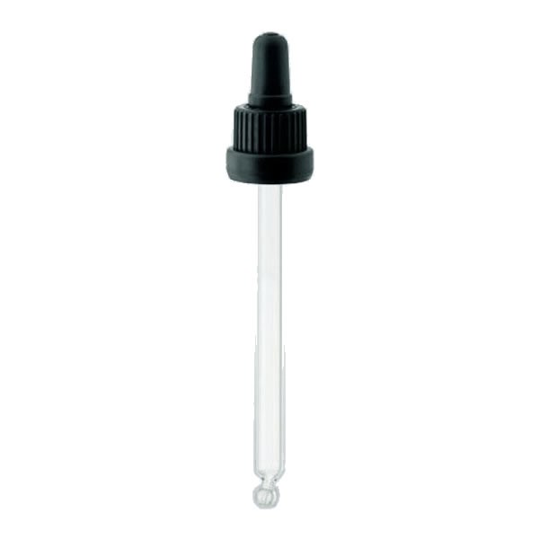 115 mm Glas-Pipette DIN 18 schwarz/schwarz OV