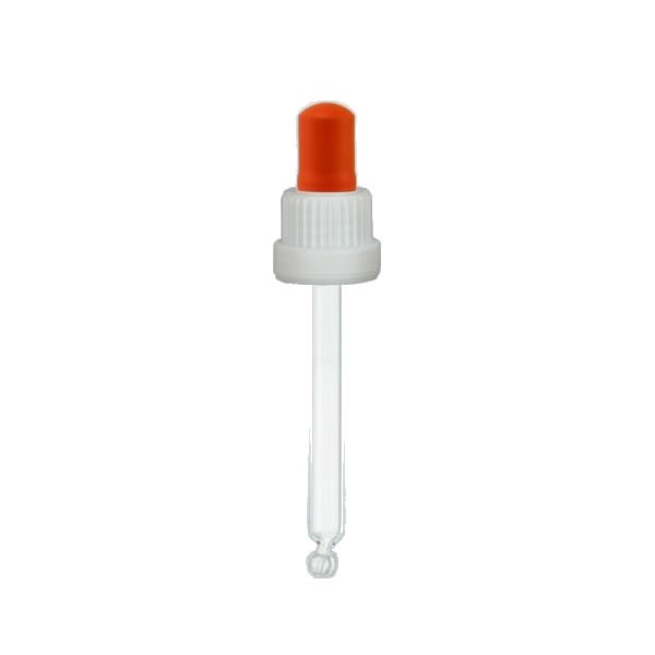 85 mm Glas-Pipette DIN 18 weiß/rot ST