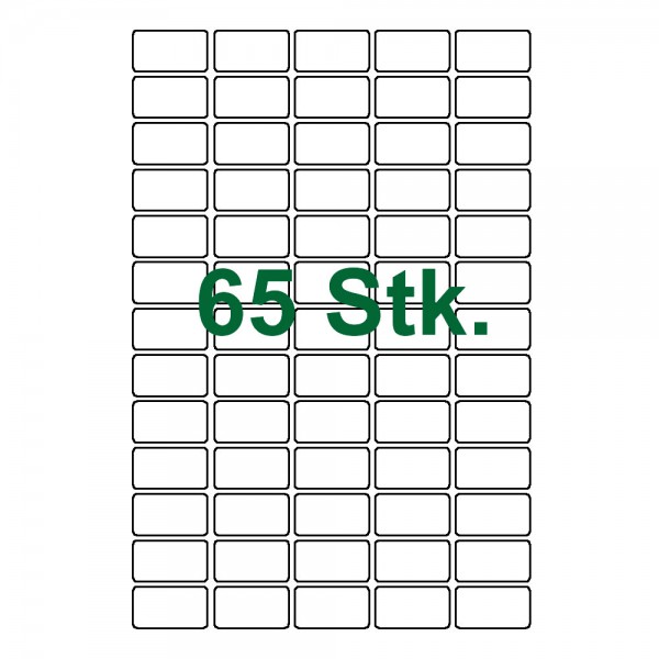 65 Klebe Etiketten weiß 38,1x21mm